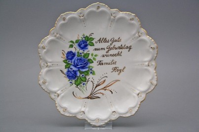 Dárkový závěsný talíř 19cm Vanda Modrá růže GL č.1