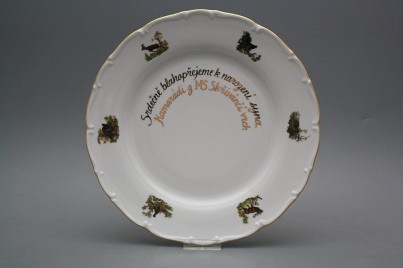 Dárkový talíř mělký 25cm Ofélie Myslivci AGL č.1
