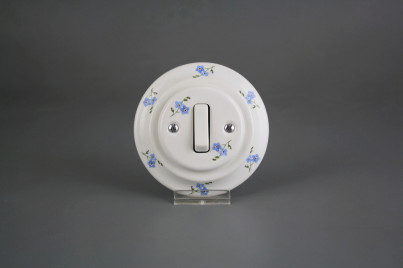 Porcelánový kolébkový vypínač č. 1 kompletní Pomněnky Házenky BBB č.1