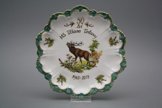 Dárkový závěsný talíř 19cm Vanda Pro myslivce Zelený listr č.1